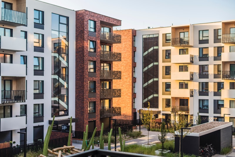 Exterior of a modern multifamily apartment building